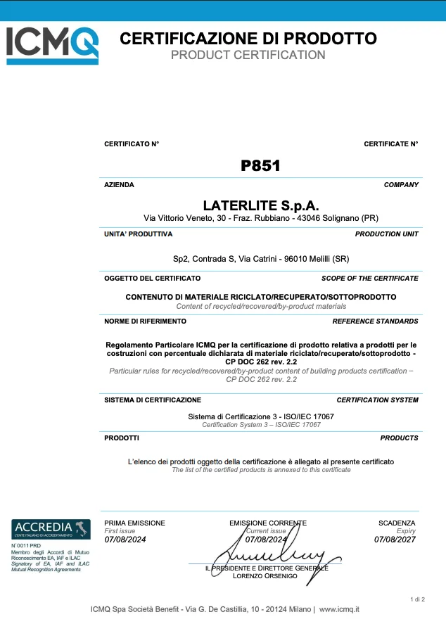 Certificato per i CAM_Melilli (SR)