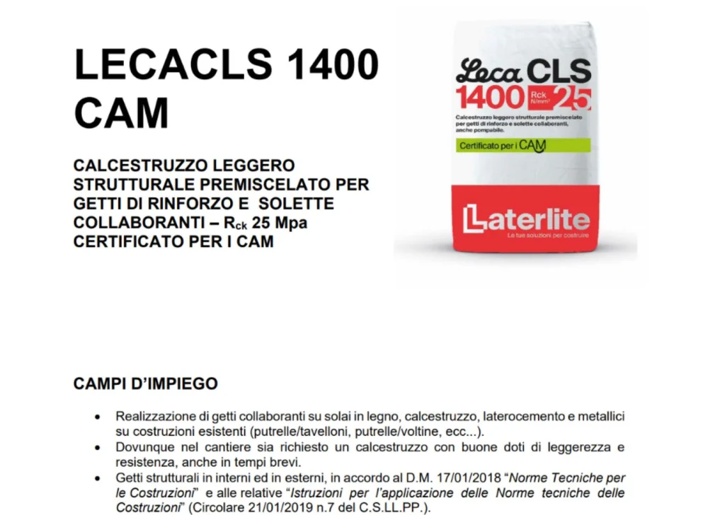 Leca CLS 1400 CAM Scheda Tecnica
