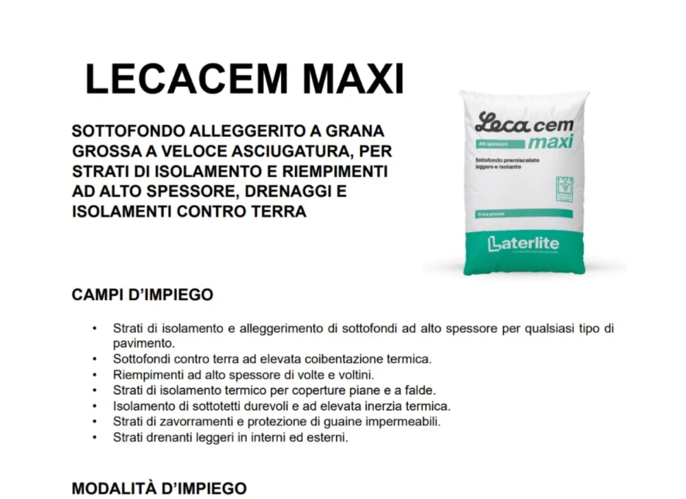 Lecacem maxi Scheda Tecnica