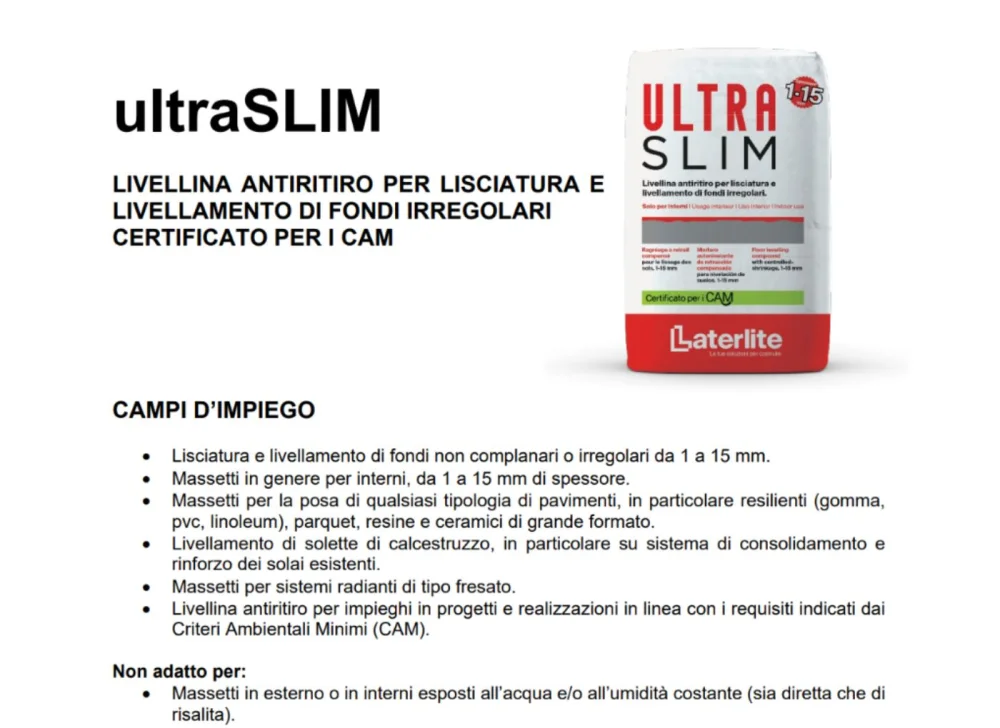 Ultra slim scheda tecnica