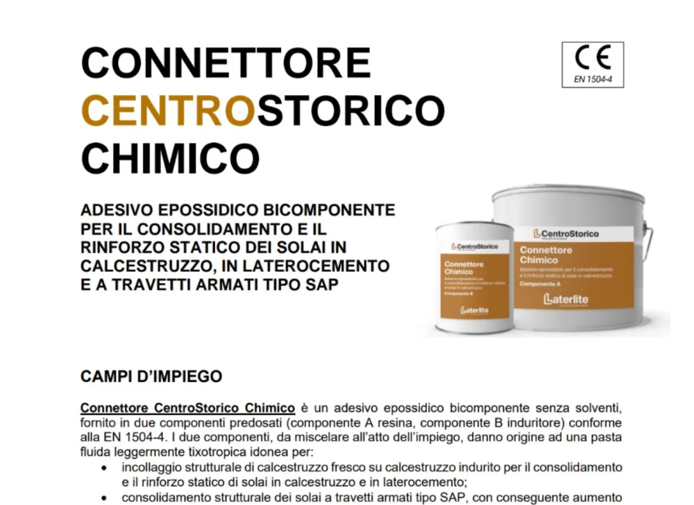 connettore centrostorico chimico scheda tecnica