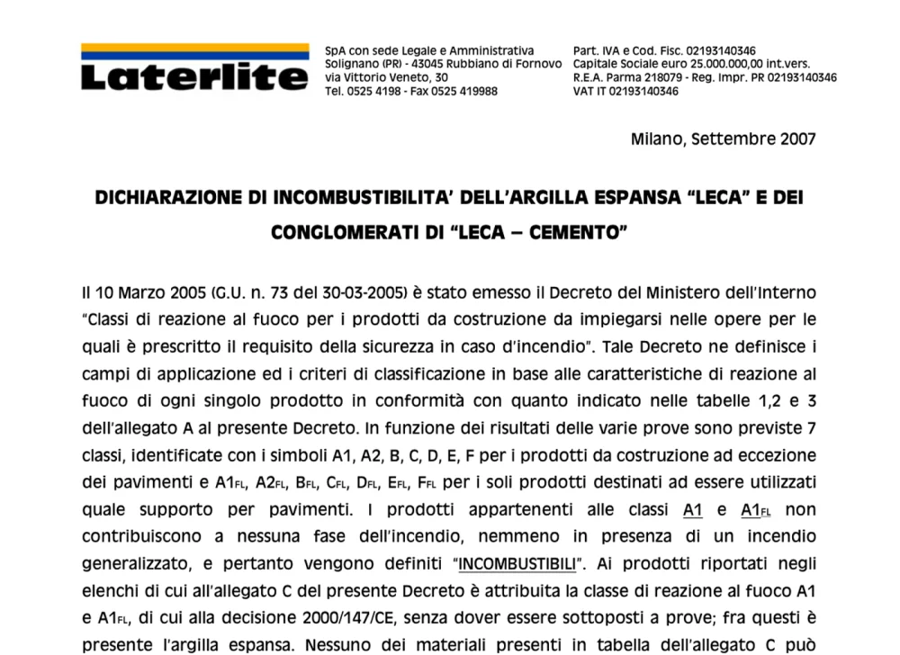 incombustibilita