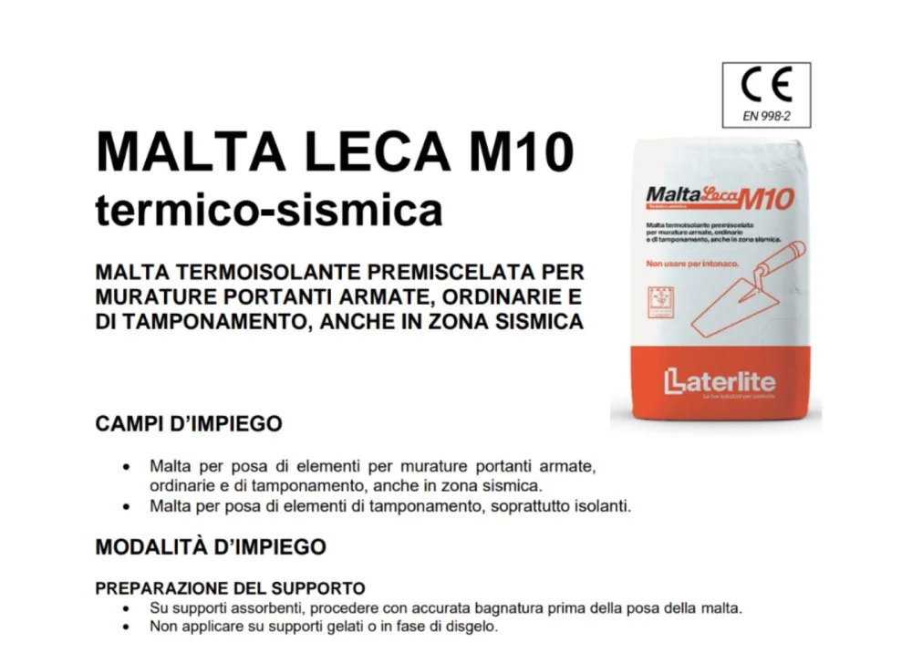 malta leca m10 scheda tecnica